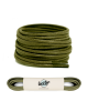 Lacets ronds et fins cirés, vert olive - 1
