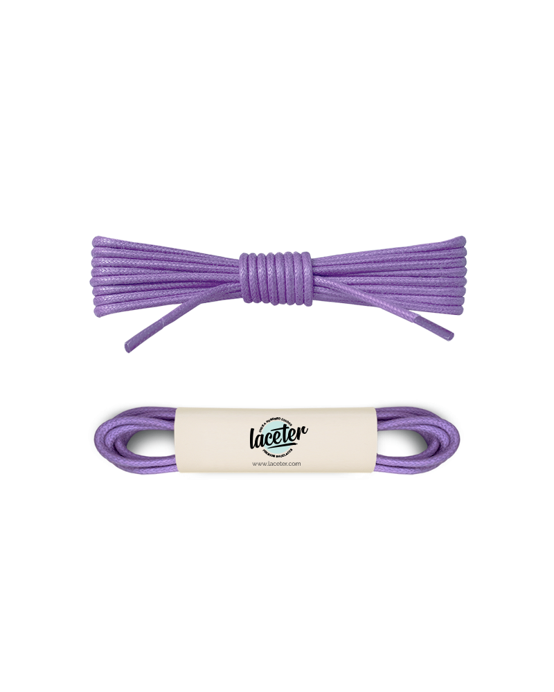 Lacets ronds et fins cirés, violet lilas - 1