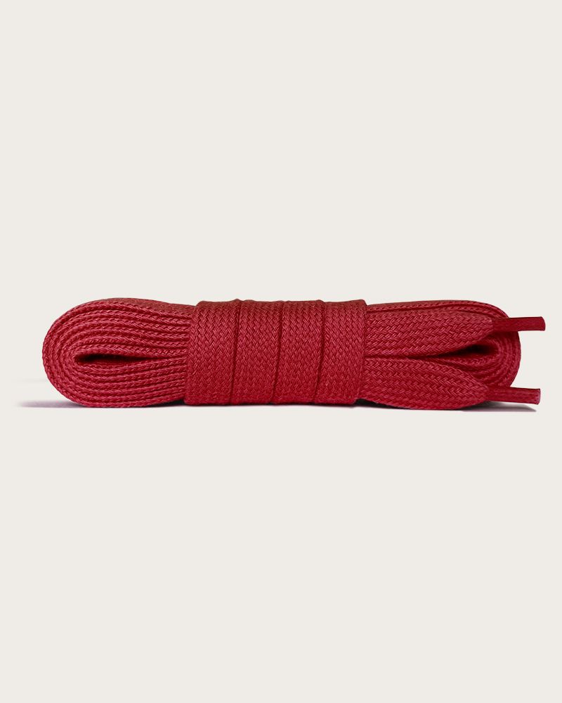 Flat and wide laces, grape red - 1
