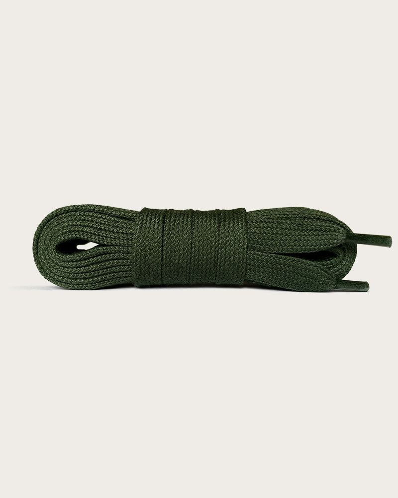 Flat and wide laces, pine green - 1