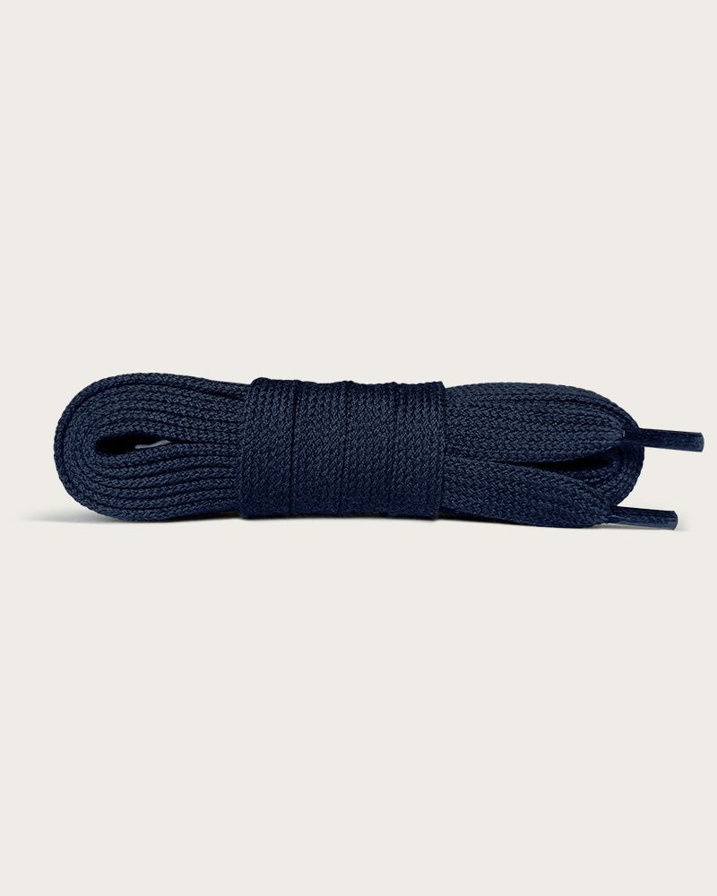 Lacets plats, bleu nuit - 1