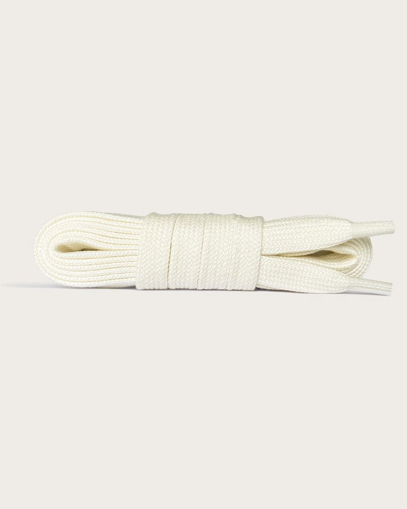 Flat and wide laces, white cream - 1