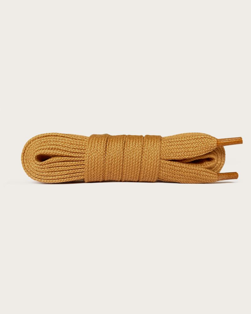 Lacets plats, marron clair - 1