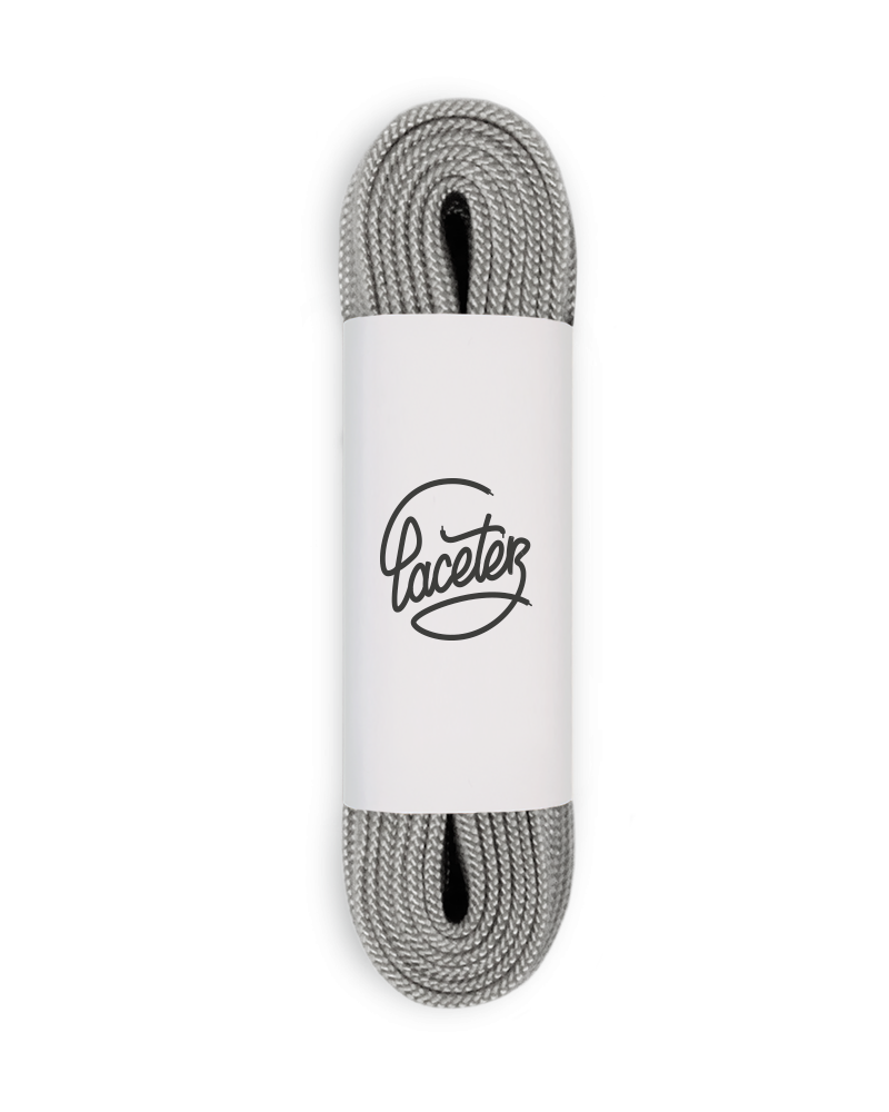 Flat, wide, silver laces - 1