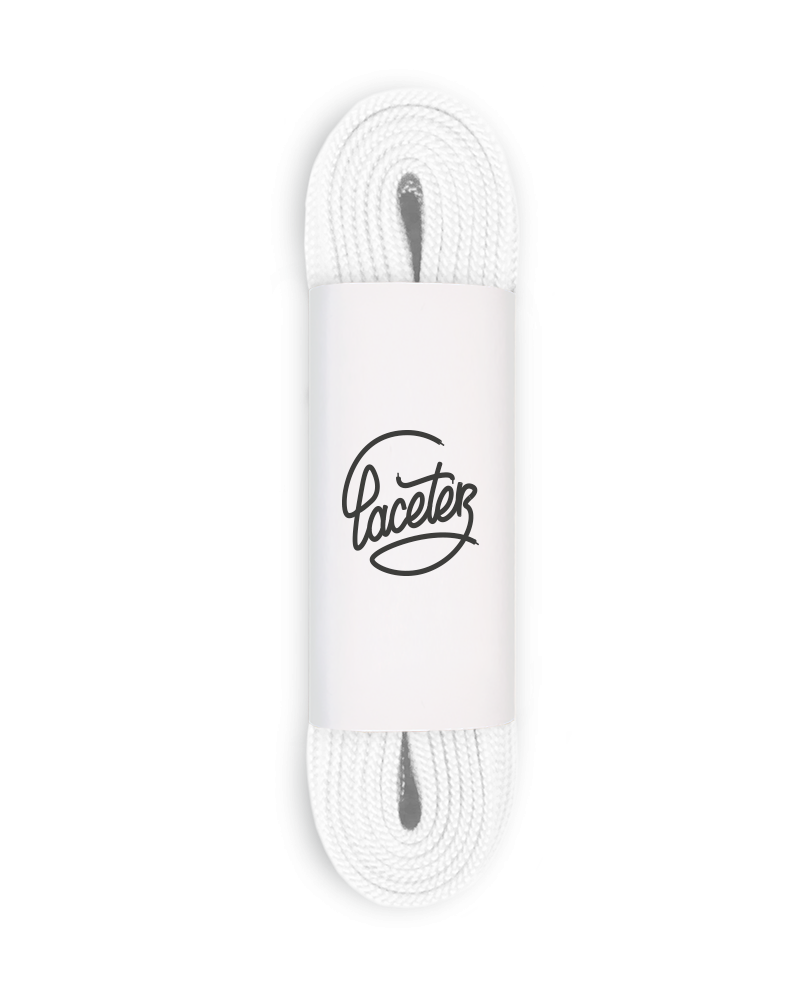 Wide flat laces, white - 1