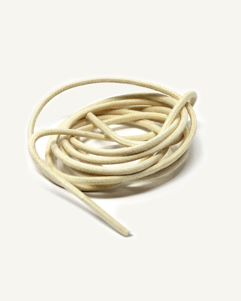 Lacets ronds et fins cirés, blanc nougat - 3