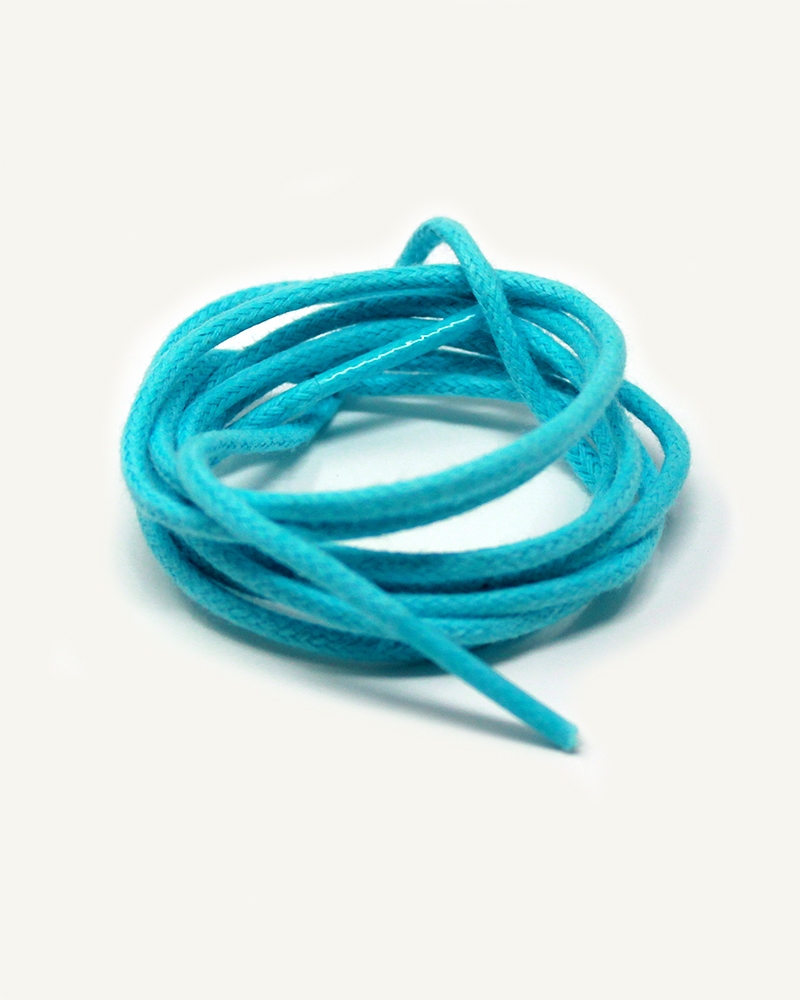 Lacets ronds et fins cirés, bleu caraïbe - 3