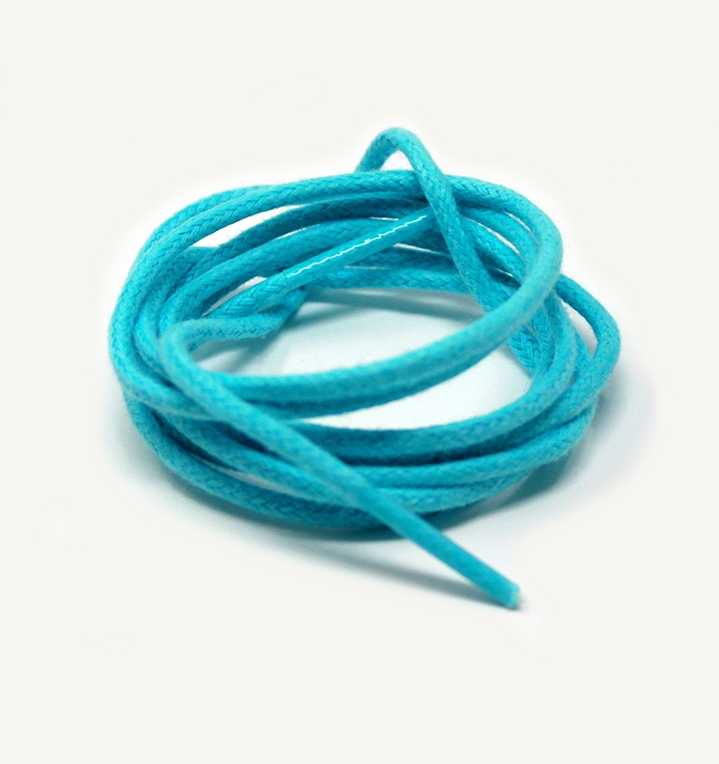 Lacets ronds et fins cirés, bleu caraïbe - 3