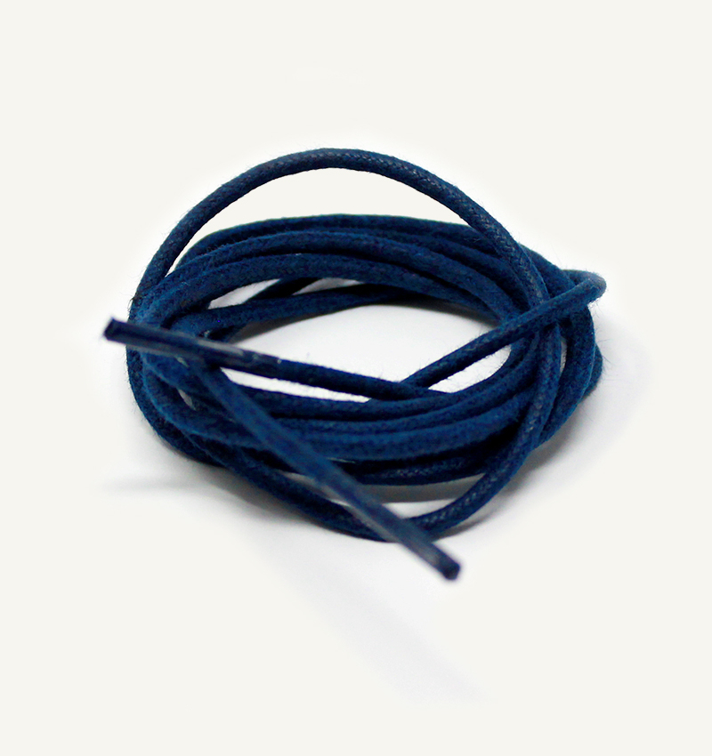 Lacets ronds et fins cirés, bleu cosmos - 3