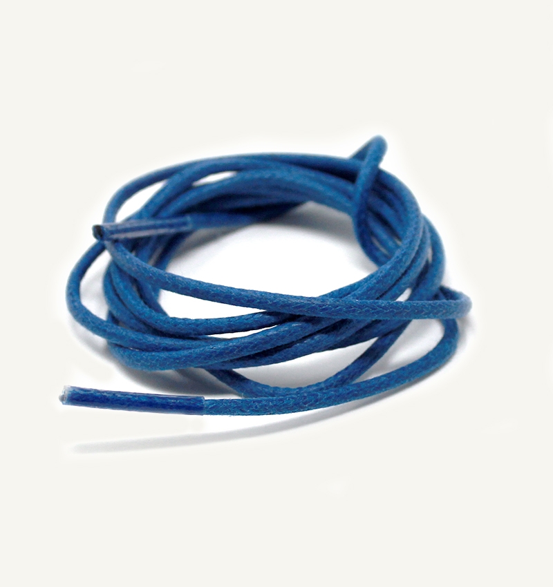 Lacets ronds et fins cirés, bleu myrtille - 3