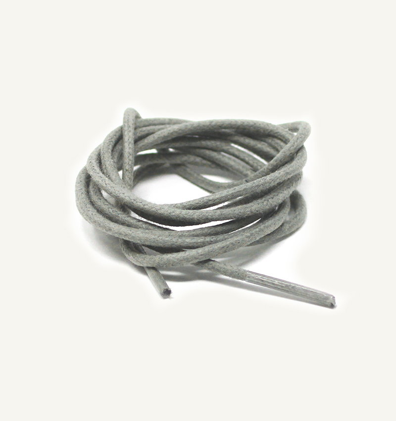 Lacets ronds et fins cirés, gris loup - 3