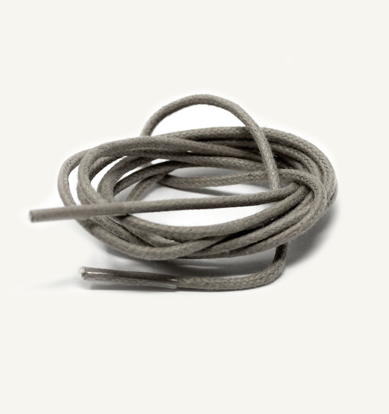 Lacets ronds et fins cirés, gris taupe - 3
