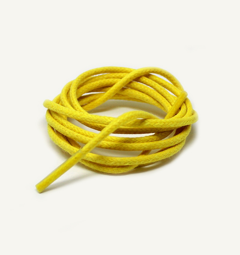 Lacets ronds et fins cirés, jaune citron - 3