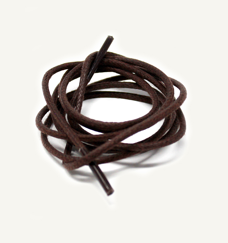 Lacets ronds et fins cirés, marron tabac - 3