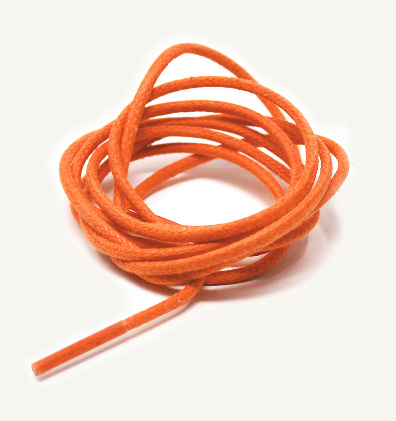 Lacets ronds et fins cirés, orange pressée - 3