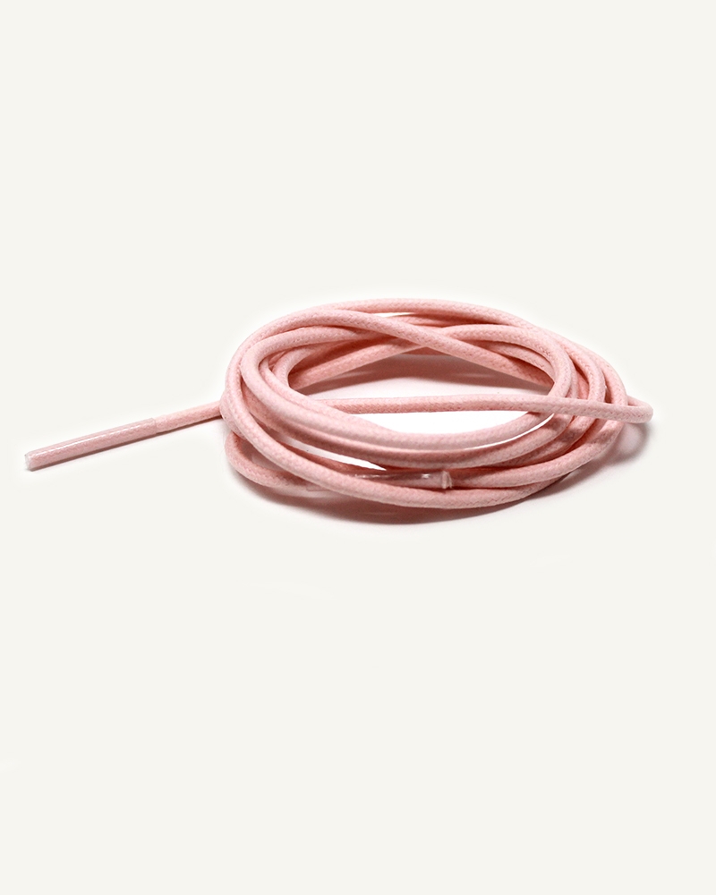 Lacets ronds et fins cirés, rose chamallow - 3