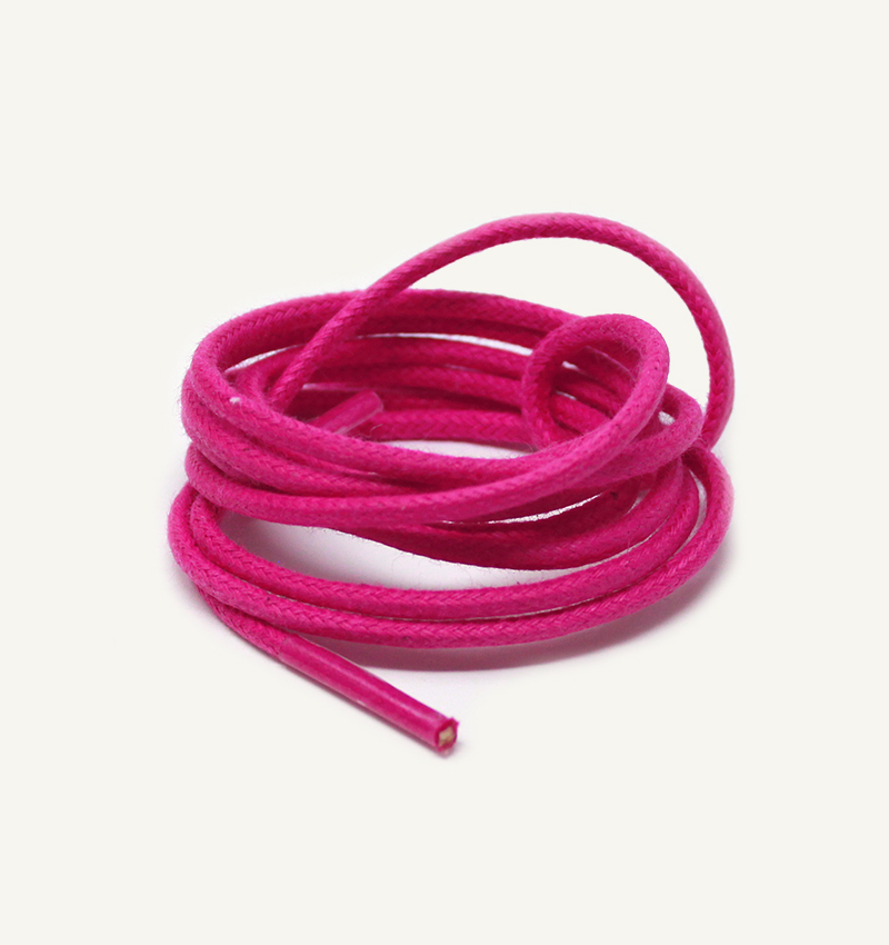 Lacets ronds et fins cirés, rose fuchsia - 3