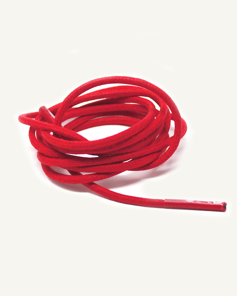 Lacets ronds et fins cirés, rouge feu - 3