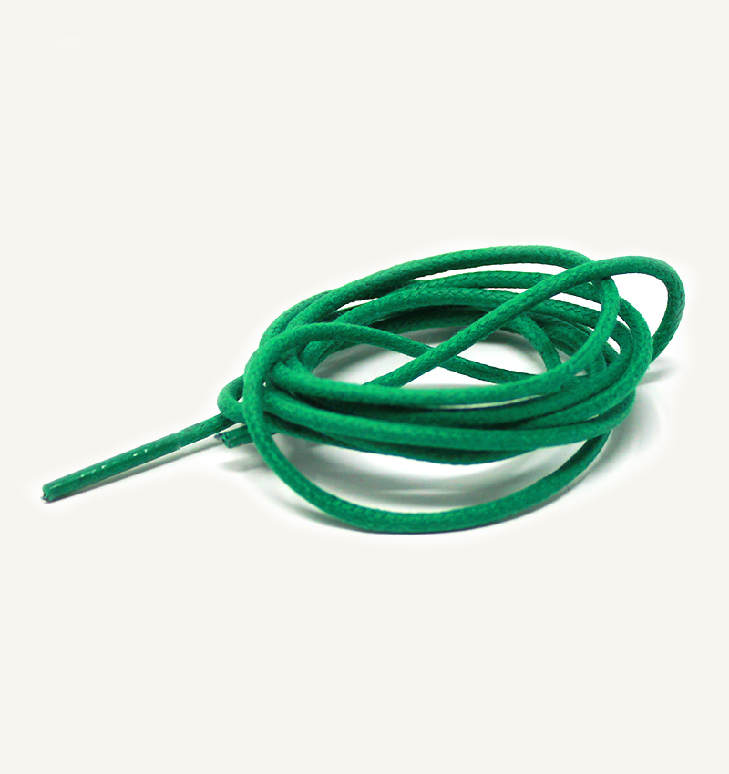 Lacets ronds et fins cirés, vert menthe - 3