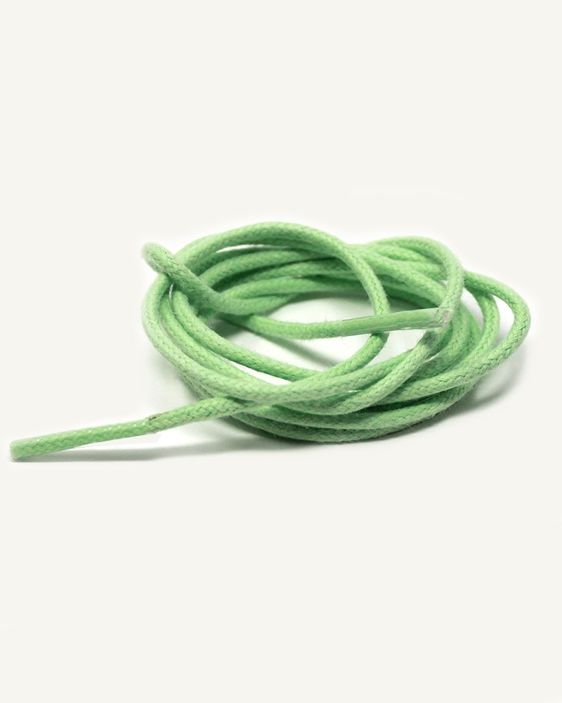 Lacets ronds et fins cirés, vert pistache - 3