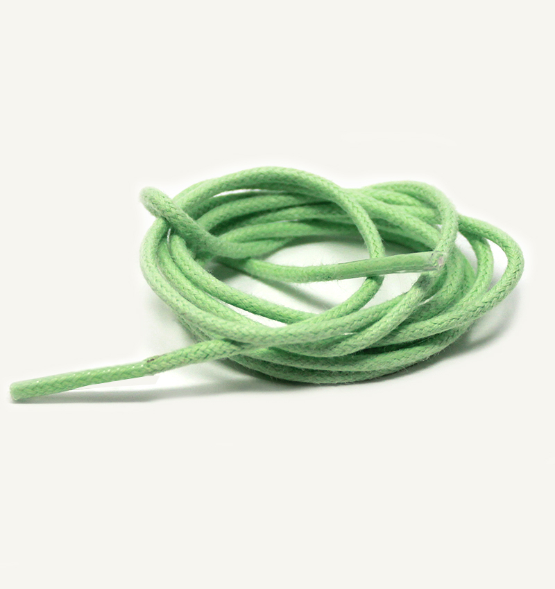 Lacets ronds et fins cirés, vert pistache - 3