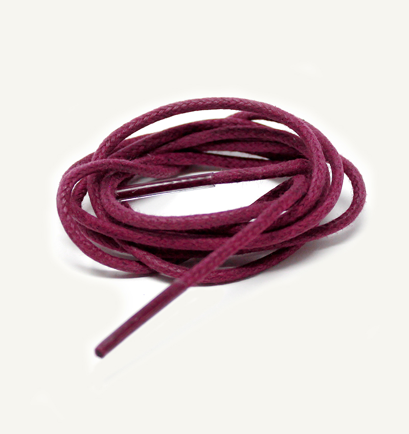 Lacets ronds et fins cirés, violet aubergine - 3