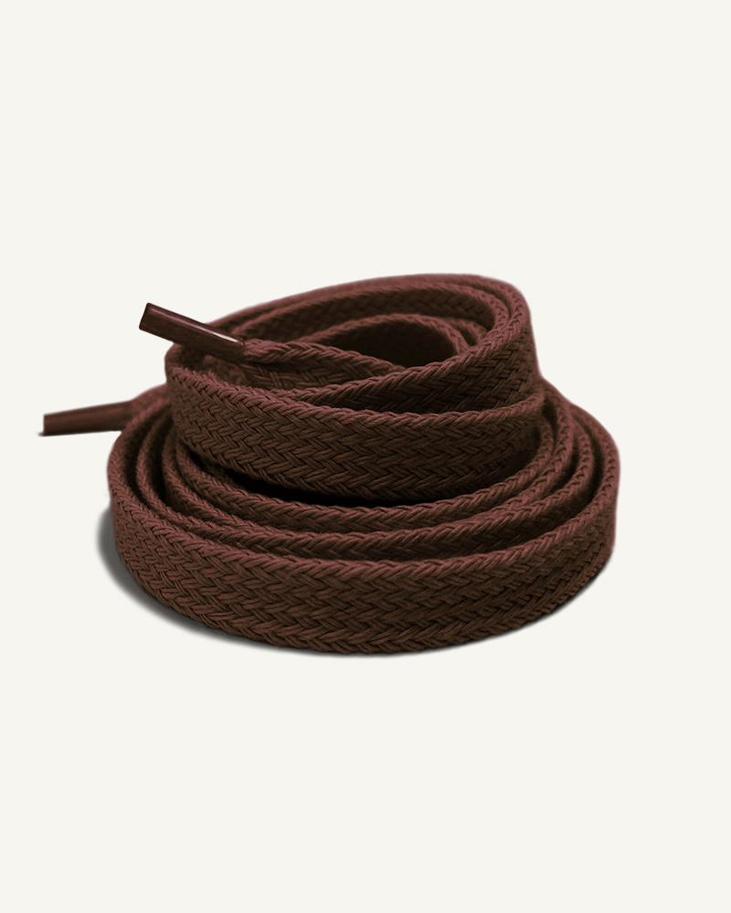 Flat and wide laces, cocoa brown - 3