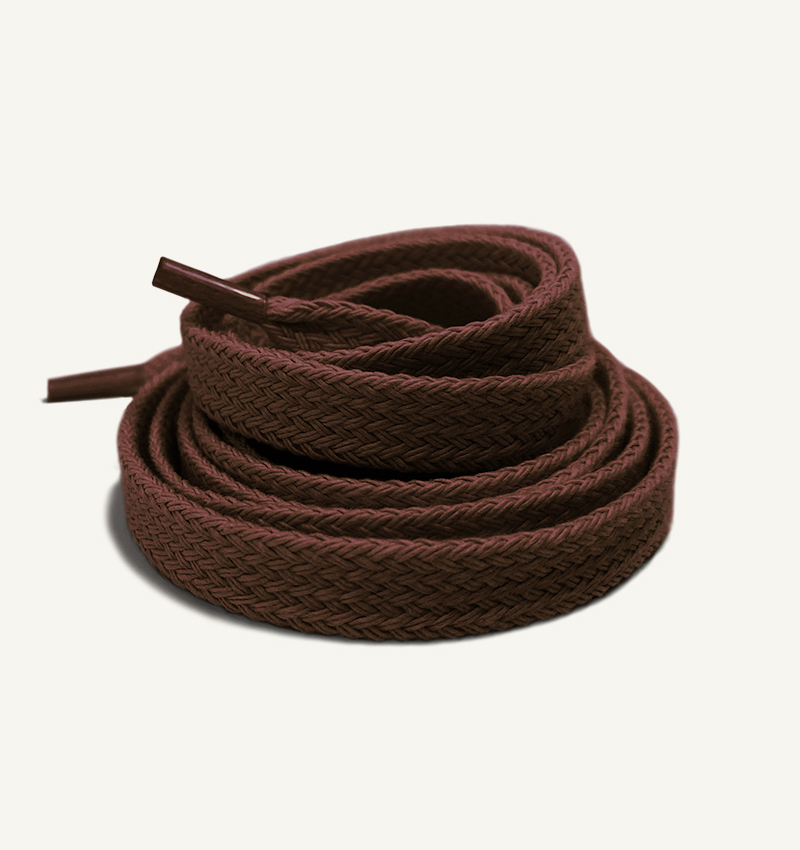 Lacets plats, marron cacao - 3