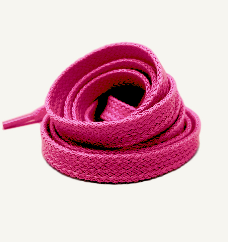 Lacets plats, rose pivoine - 3