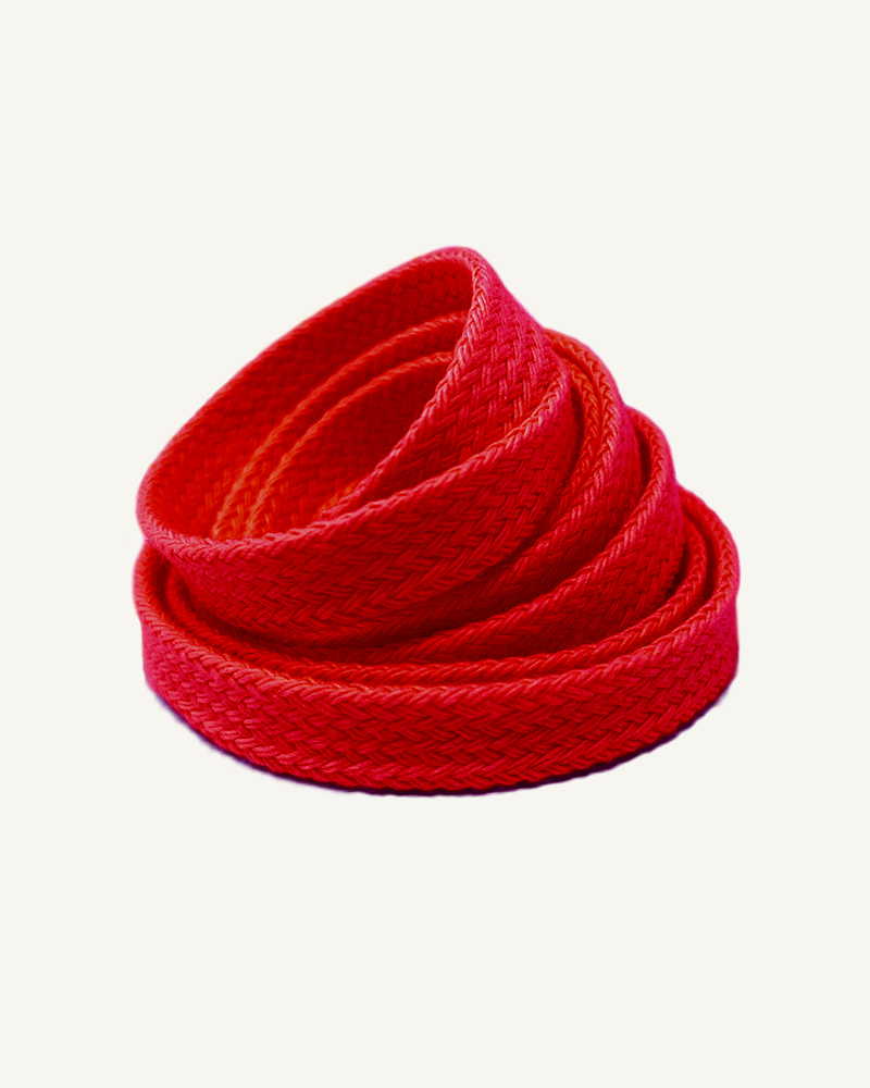 Flat and wide laces, strawberry red - 3