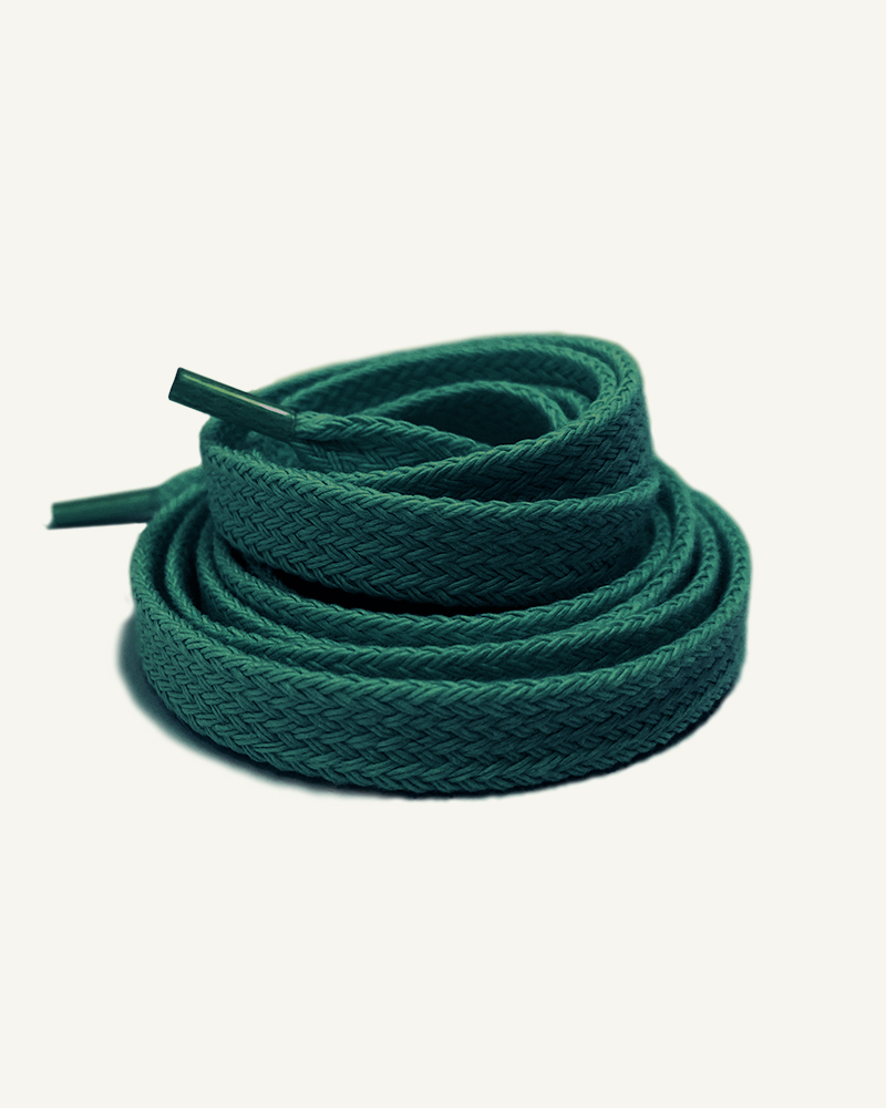 Flat and wide laces, pine green - 3