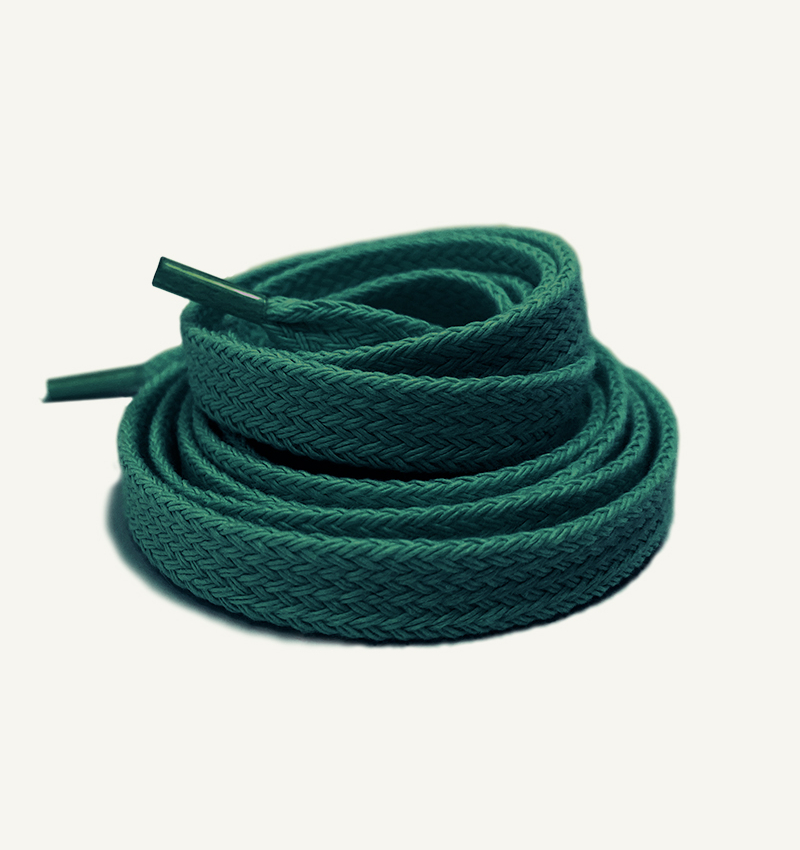 Flat and wide laces, pine green - 3