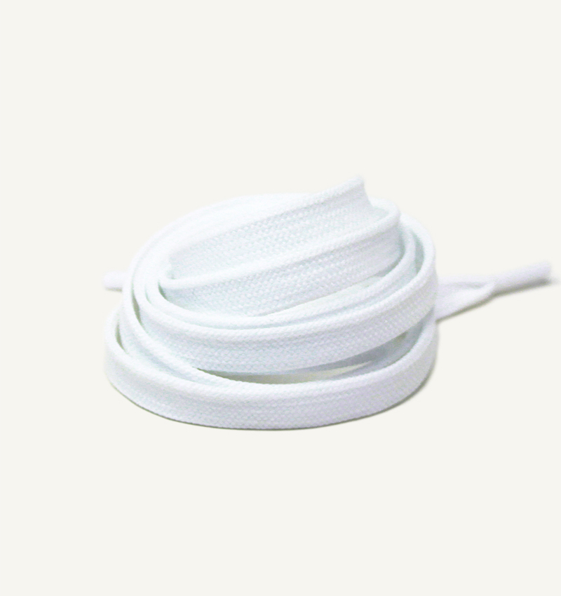 Lacets plats et larges, blanc blanc - 3