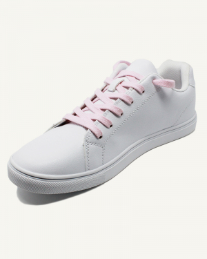 Rosa PU-Leder-Schnürsenkel Schuhe flache Turnschuhe für 18inch 