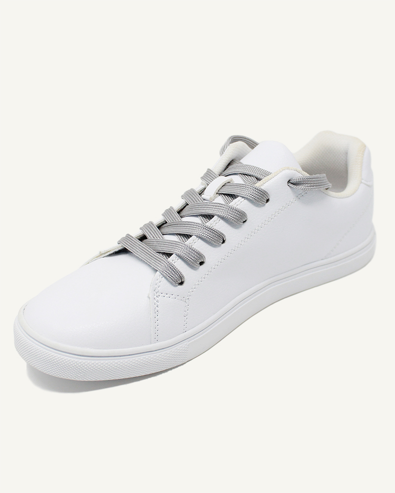 Flat, wide, silver laces - 2