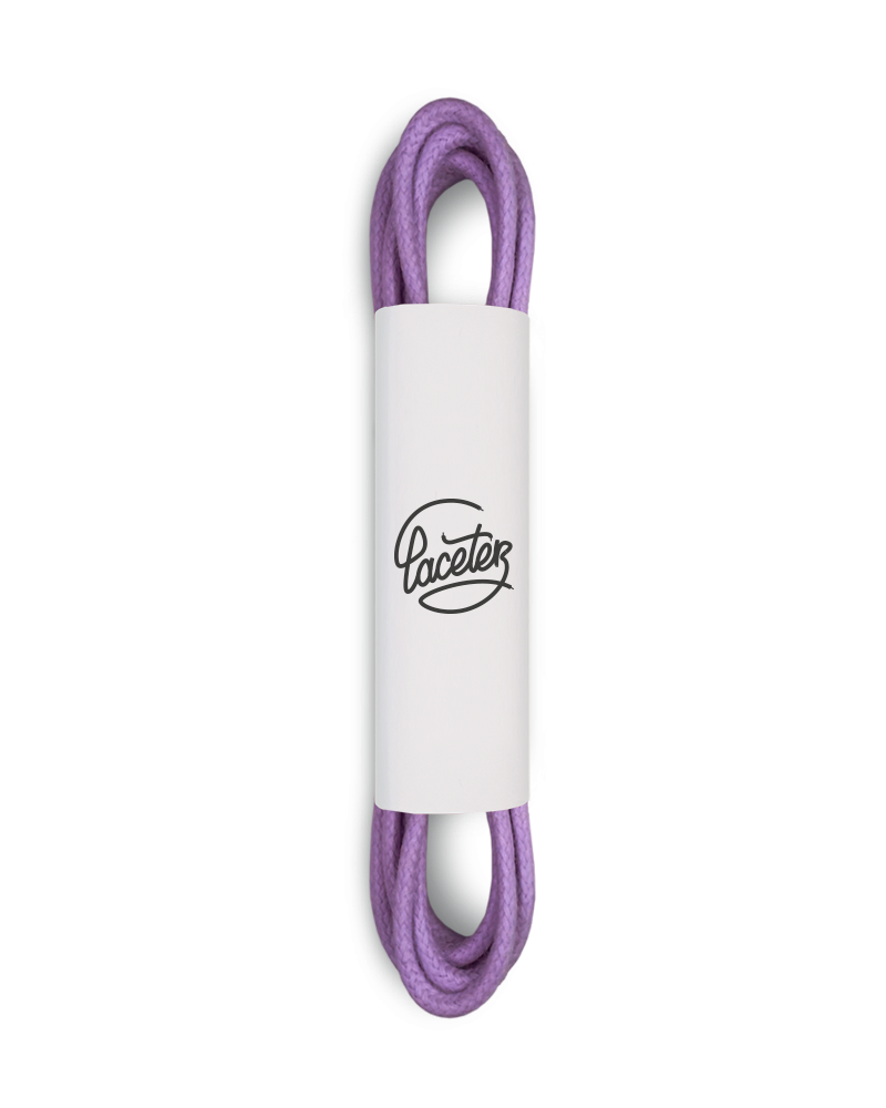 Lacets ronds et fins cirés, violet lilas - 1