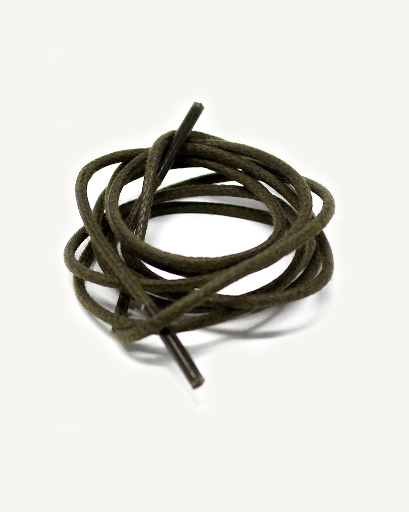 Lacets ronds et fins cirés, vert olive - 3