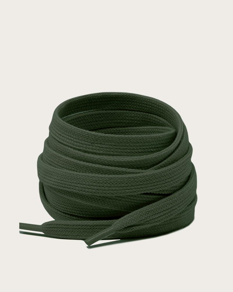 Lacets plats, vert sapin - 1