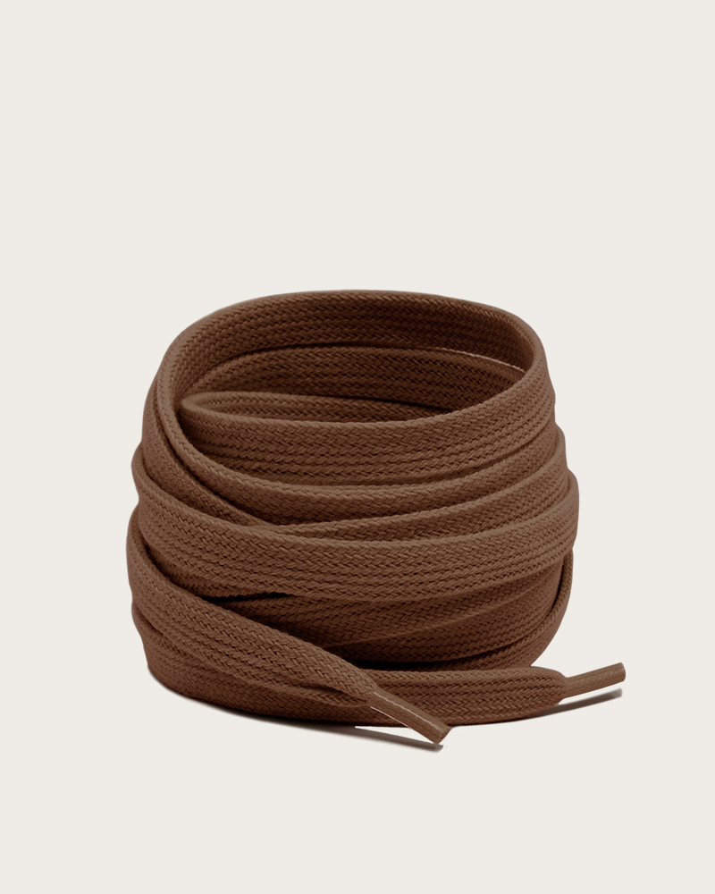 Flat and wide laces, cocoa brown - 1