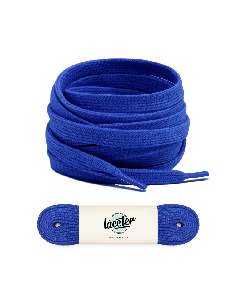 Lacets plats, bleu nasa - 1