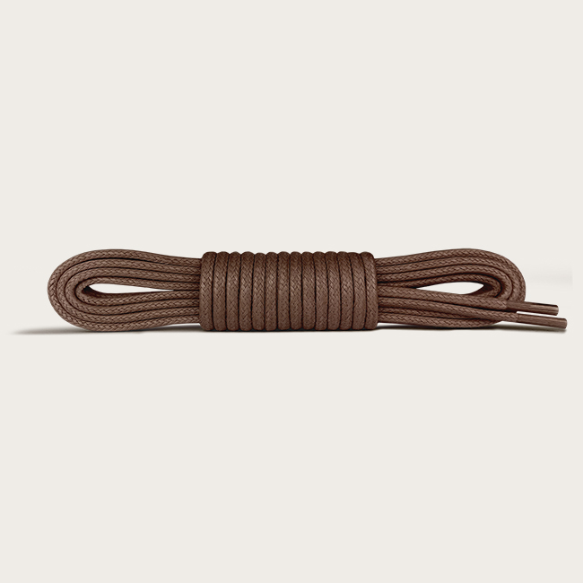 Lacets ronds et fins cirés, marron chocolat