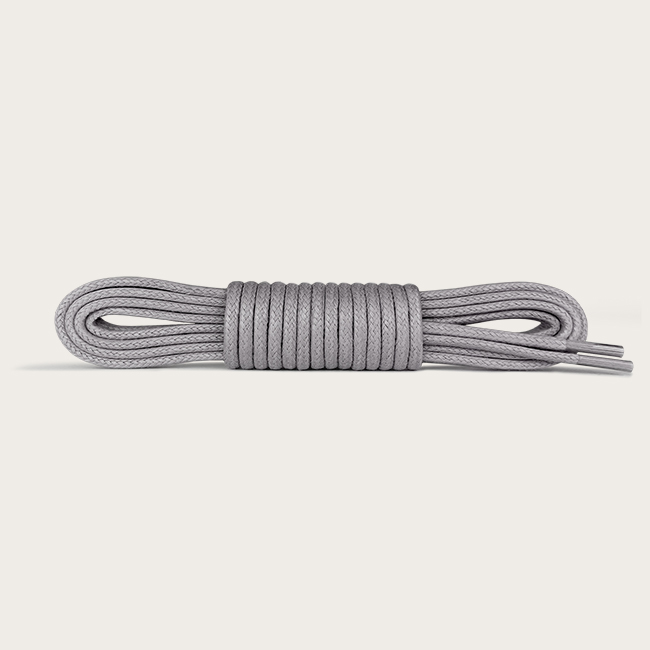 Lacets ronds et fins cirés, gris loup